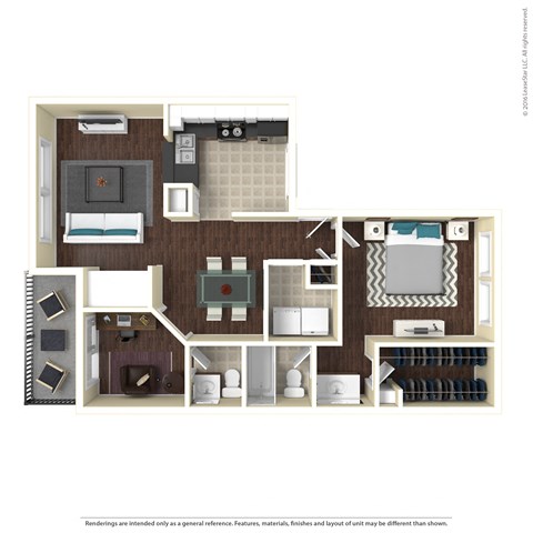 a 1 bedroom floor plan with a bathroom and a living room